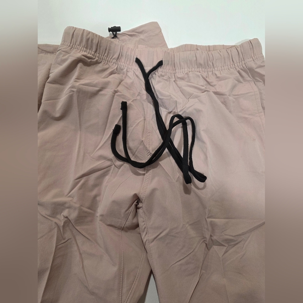 Blind Trust Totsl Nylon Jogger Pants Dusty Pink Black Drawstring Mens Small